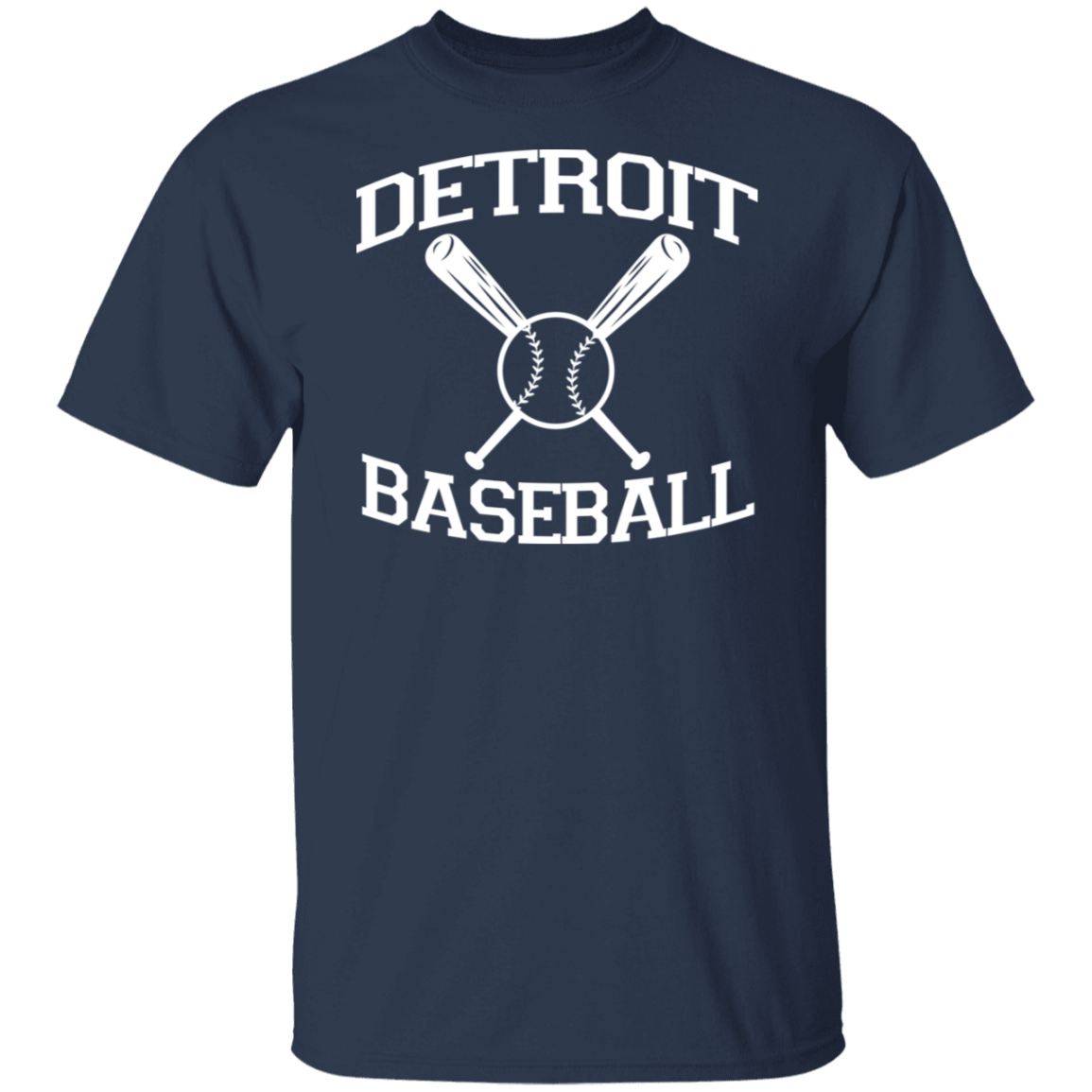 Detroit Baseball White Print T-Shirt