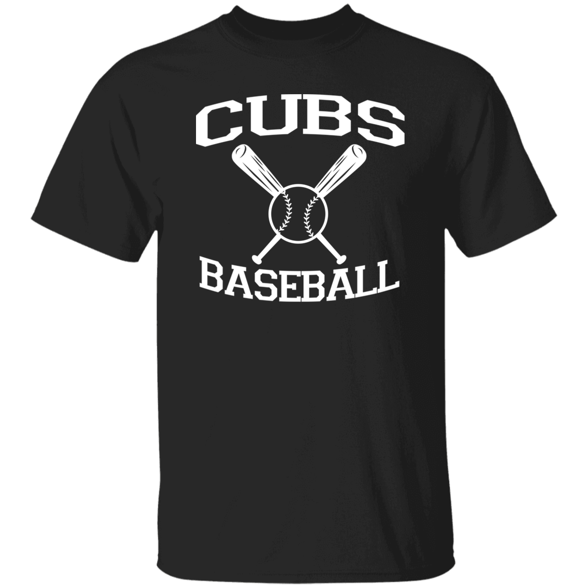 Cubs Baseball White Print T-Shirt