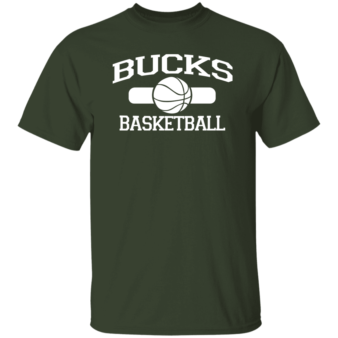 Bucks Basketball White Print T-Shirt