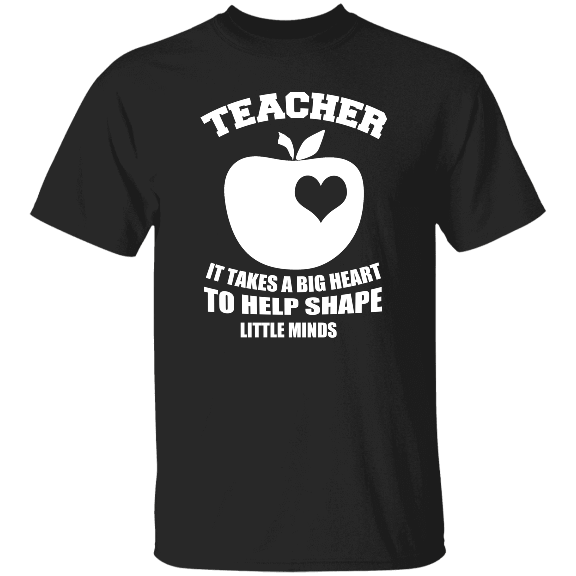 Teacher Big Heart Minds White Print T-Shirt