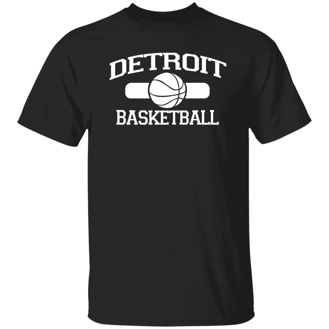 Detroit Basketball White Print T-Shirt