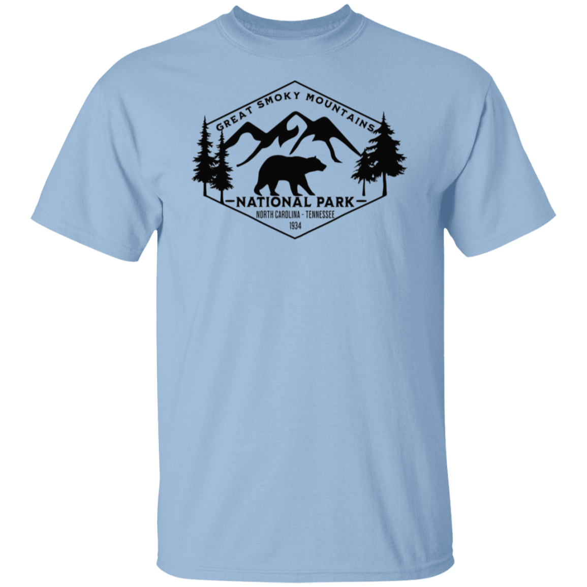 Great Smoky Mountains National Park Emblem Black Print T-Shirt
