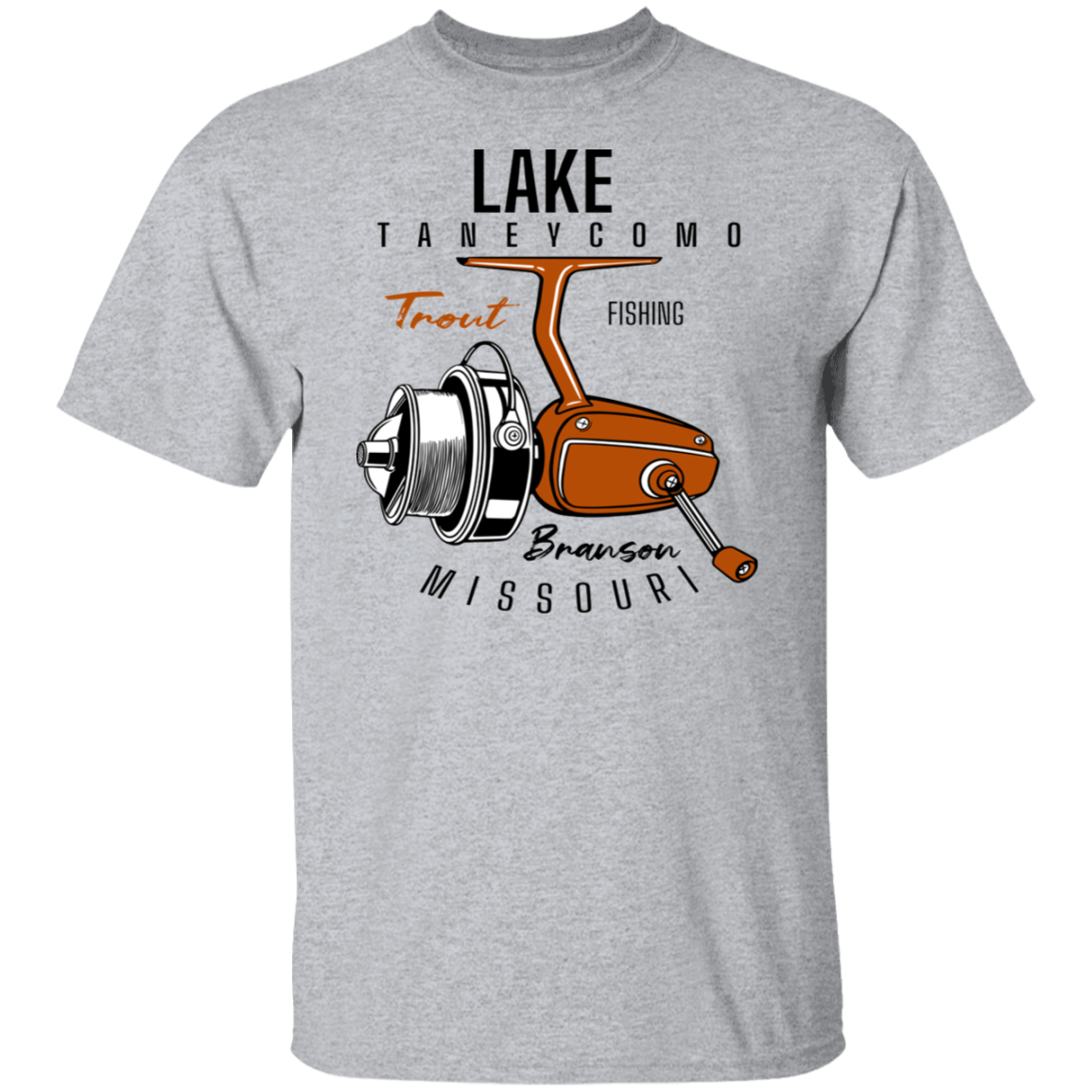 Lake Taneycomo Fishing Reel T-Shirt