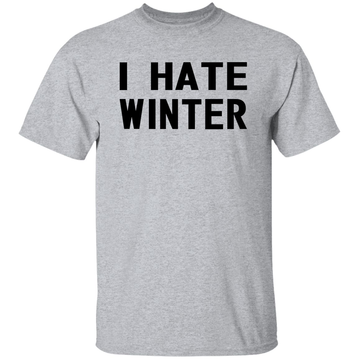 I Hate Winter Black Print T-Shirt