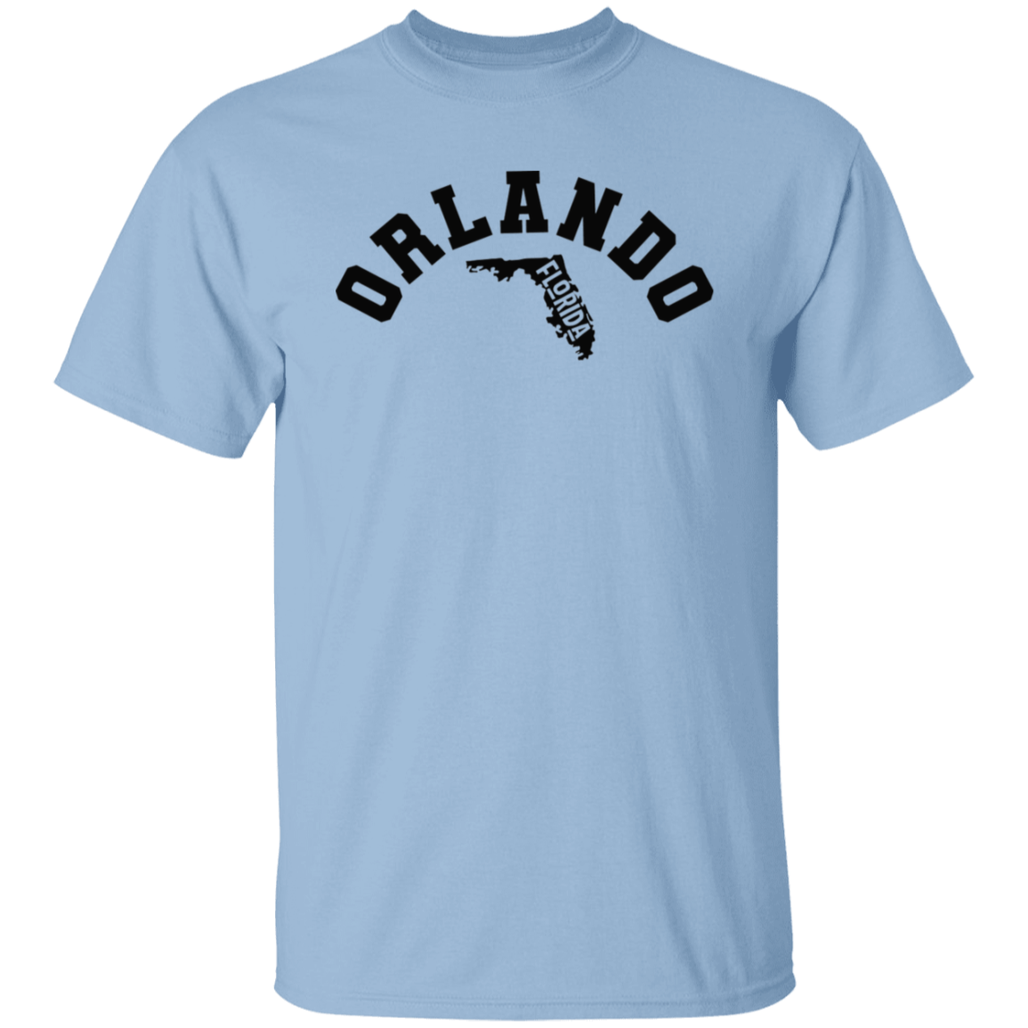 Orlando Florida Circular Black Print T-Shirt