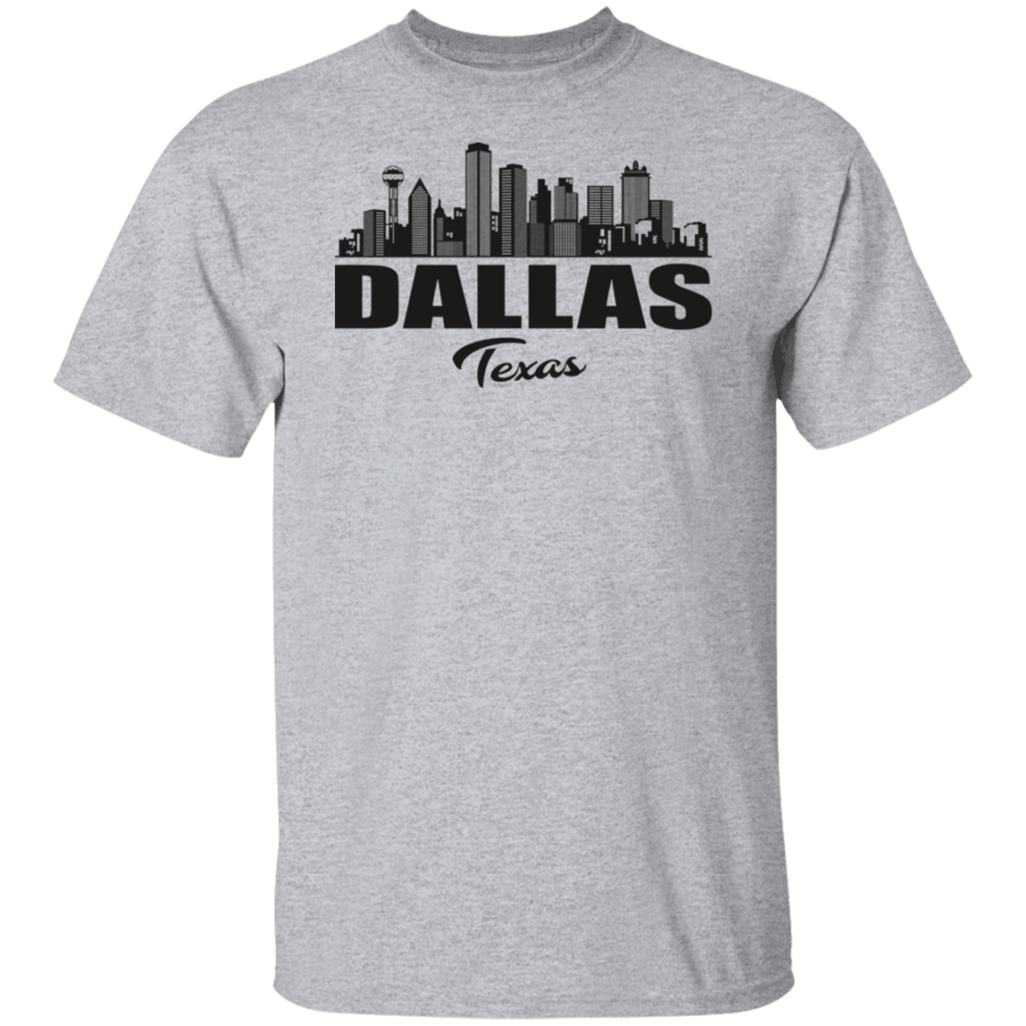 Dallas Texas Skyline Black Print T-Shirt