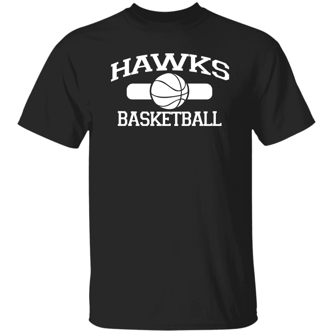 Hawks Basketball White Print T-Shirt