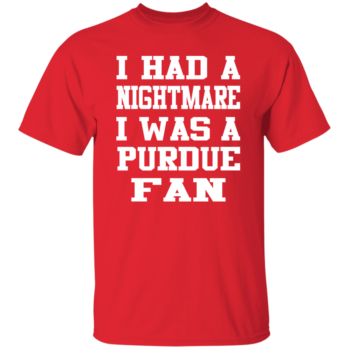 Nightmare Purdue Fan White Print T-Shirt