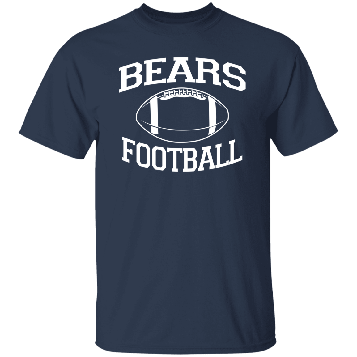 Bears Football White Print T-Shirt