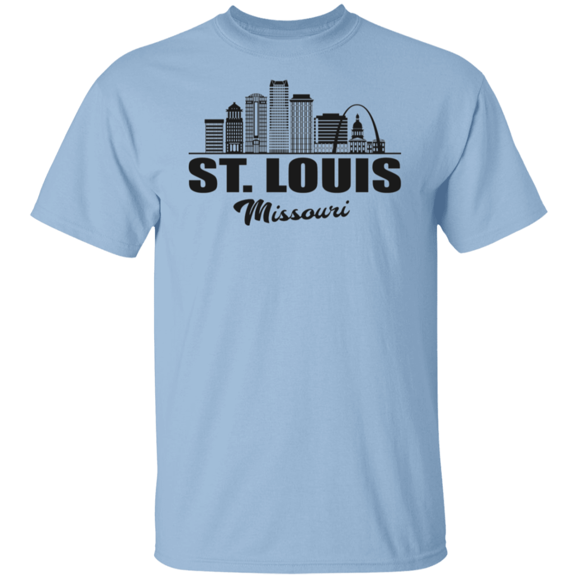 St. Louis Missouri Skyline Black Print T-Shirt