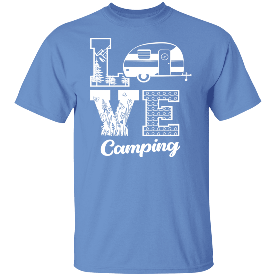 Love Camping White Print T-Shirt