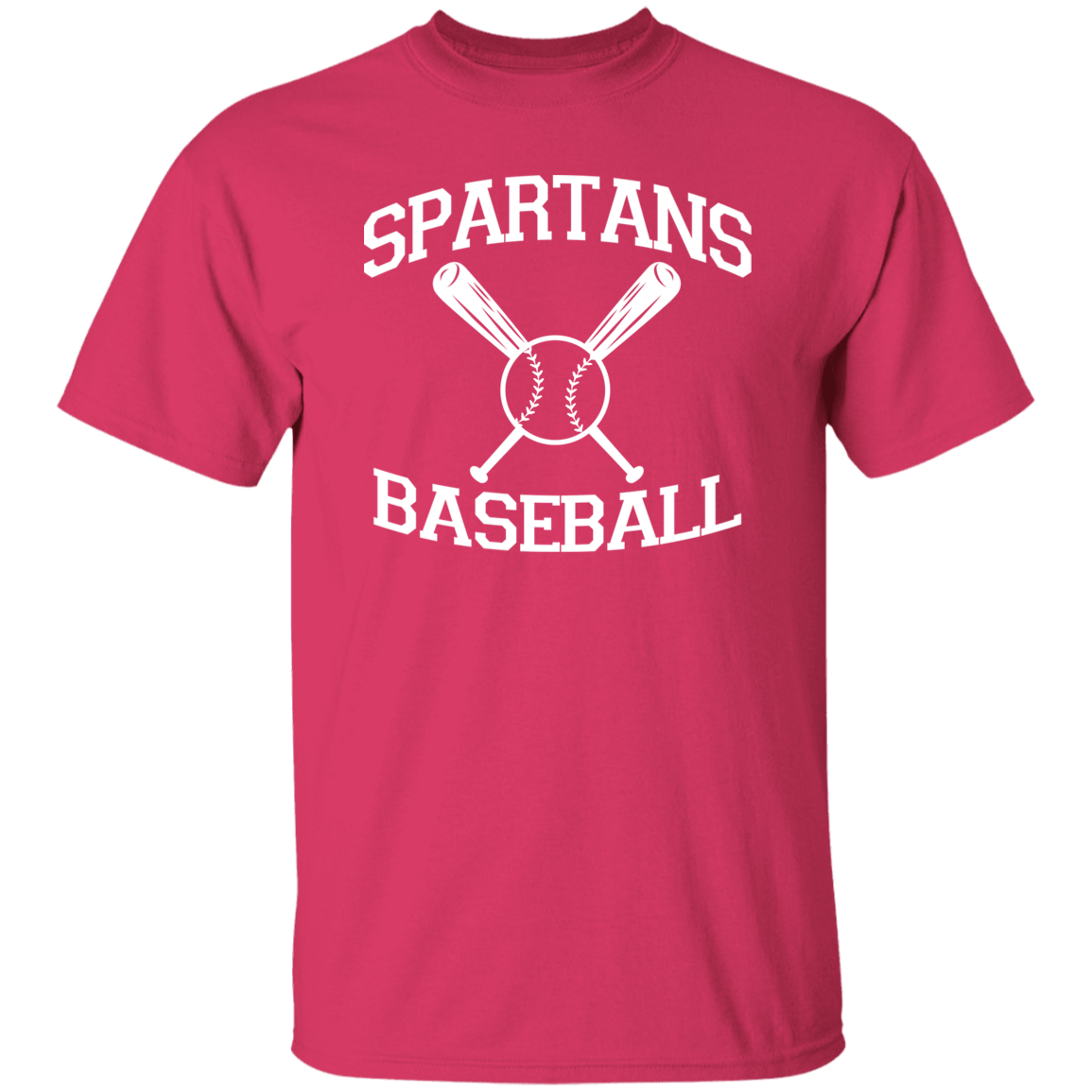 Spartans Baseball White Print T-Shirt