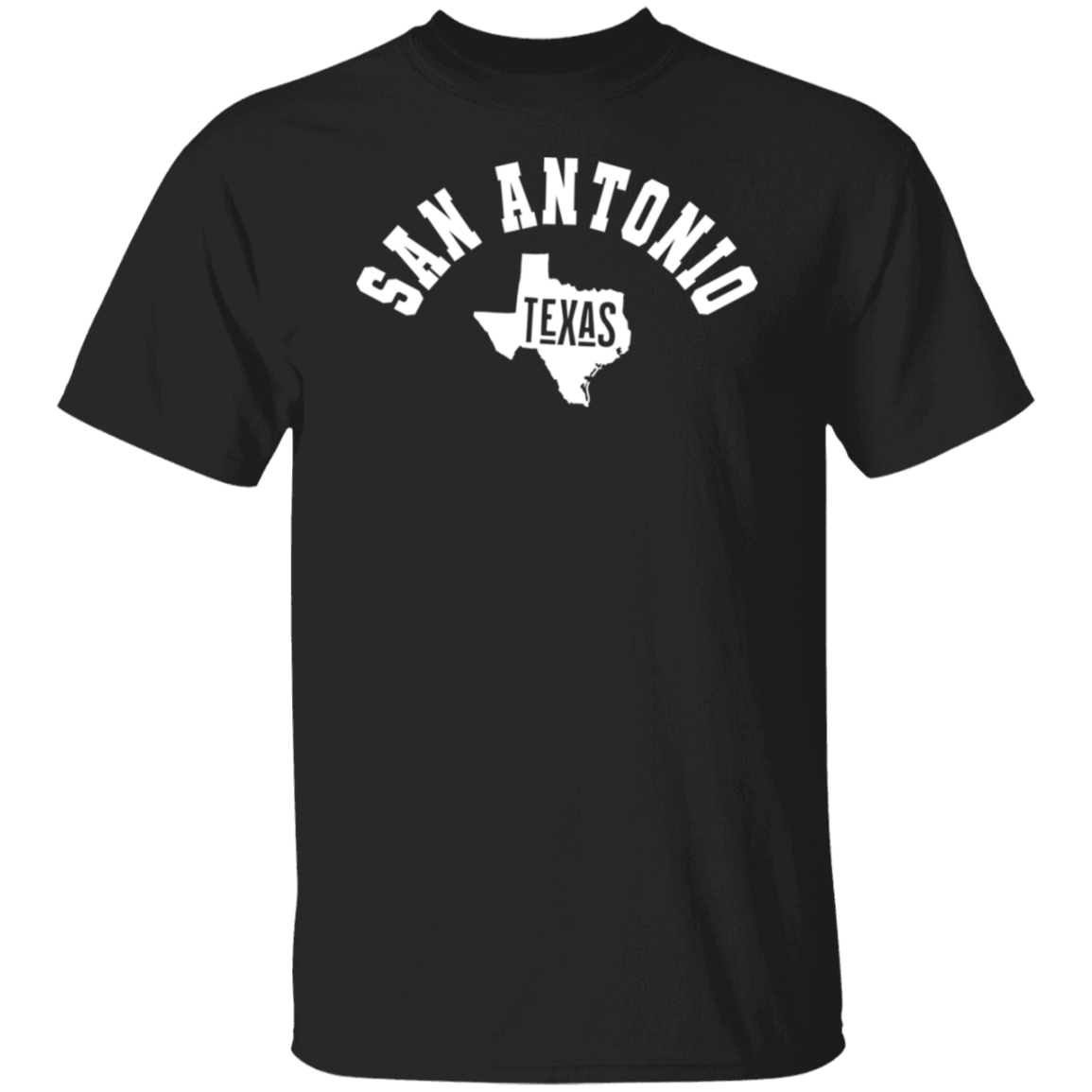 San Antonio Texas Circular White Print T-Shirt