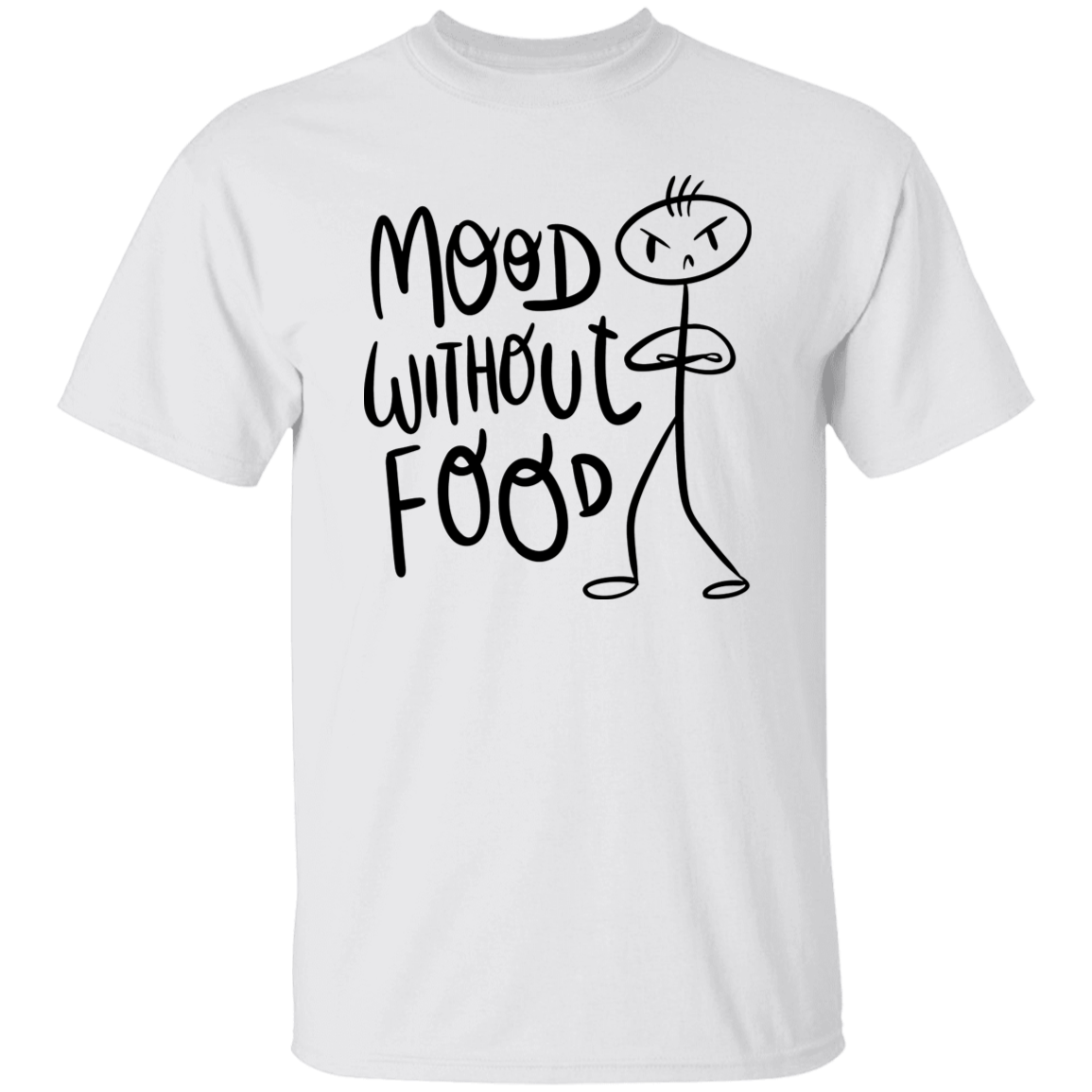 Mood Without Food Black Print T-Shirt