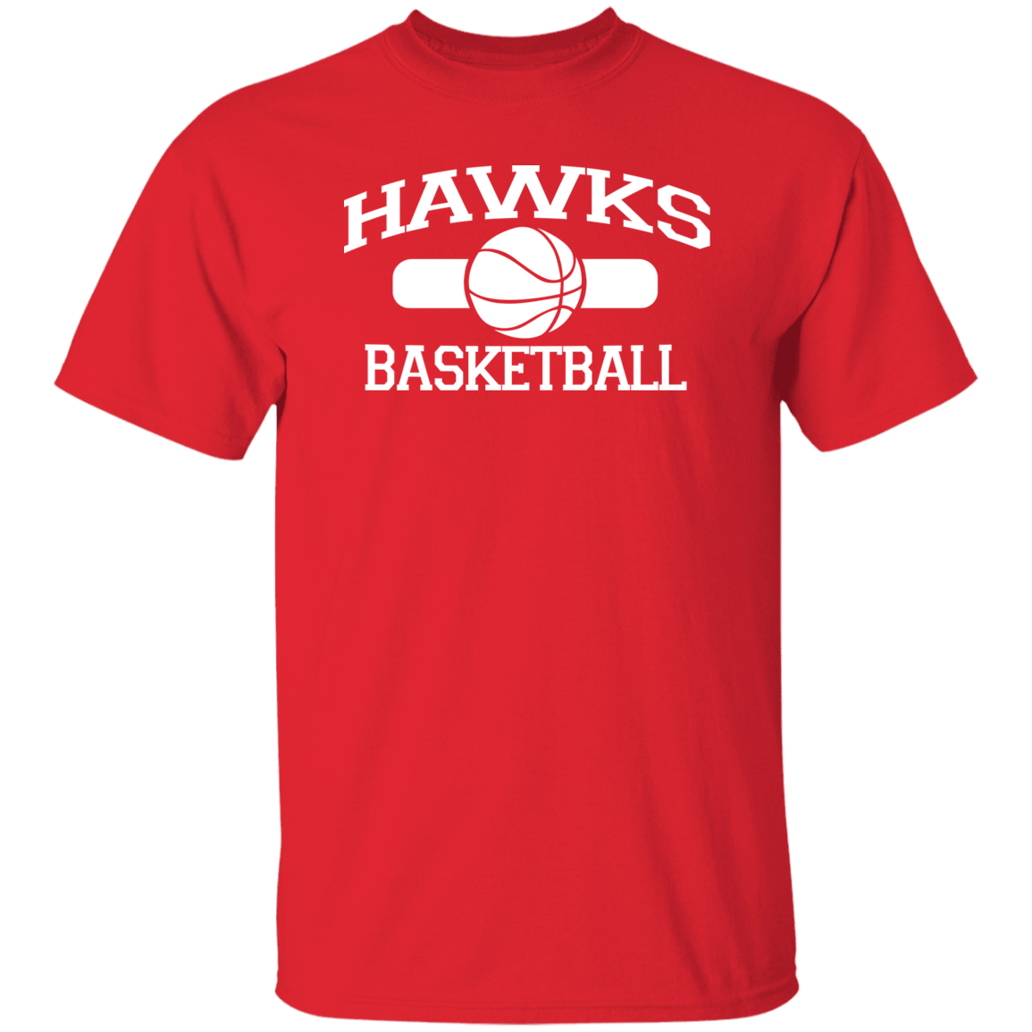 Hawks Basketball White Print T-Shirt