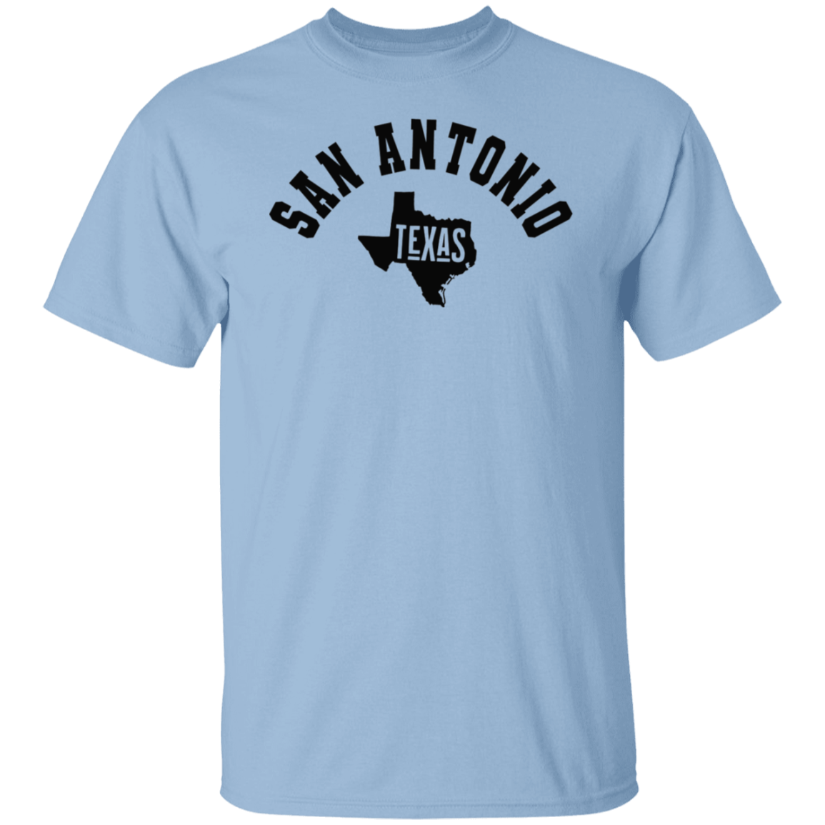 San Antonio Texas Circular Black Print T-Shirt