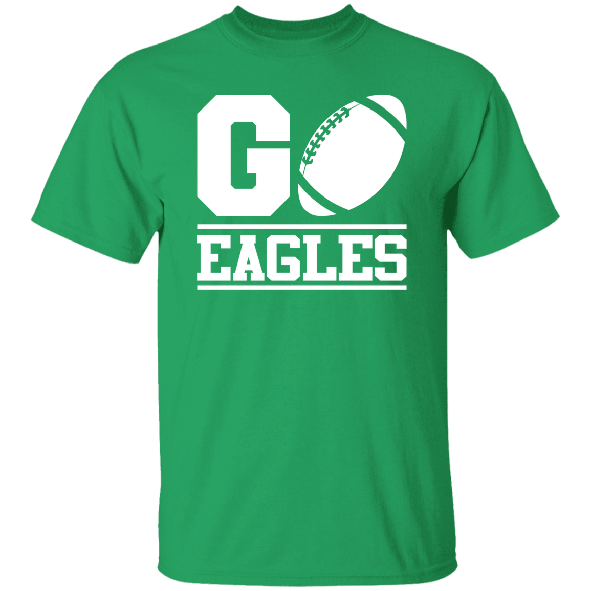 Go Eagles Football White Print T-Shirt