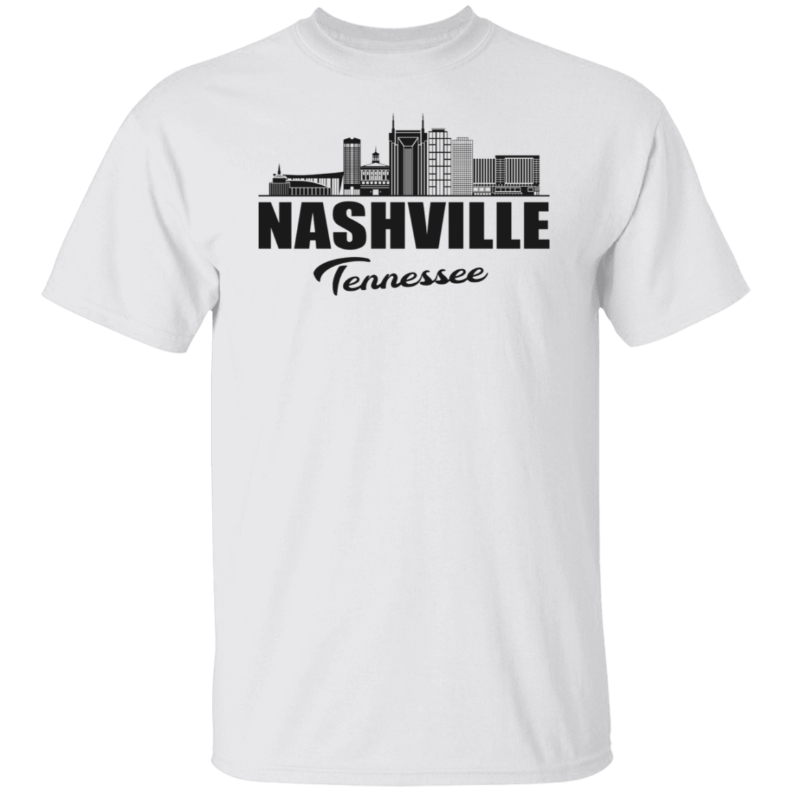 Nashville Tennessee Skyline Black Print T-Shirt