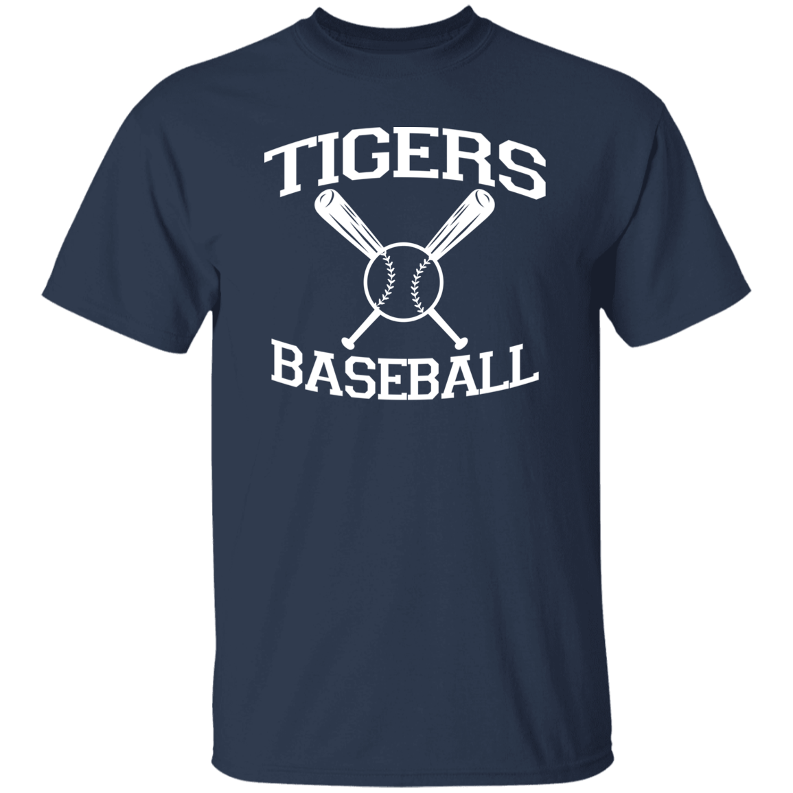 Tigers Baseball White Print T-Shirt