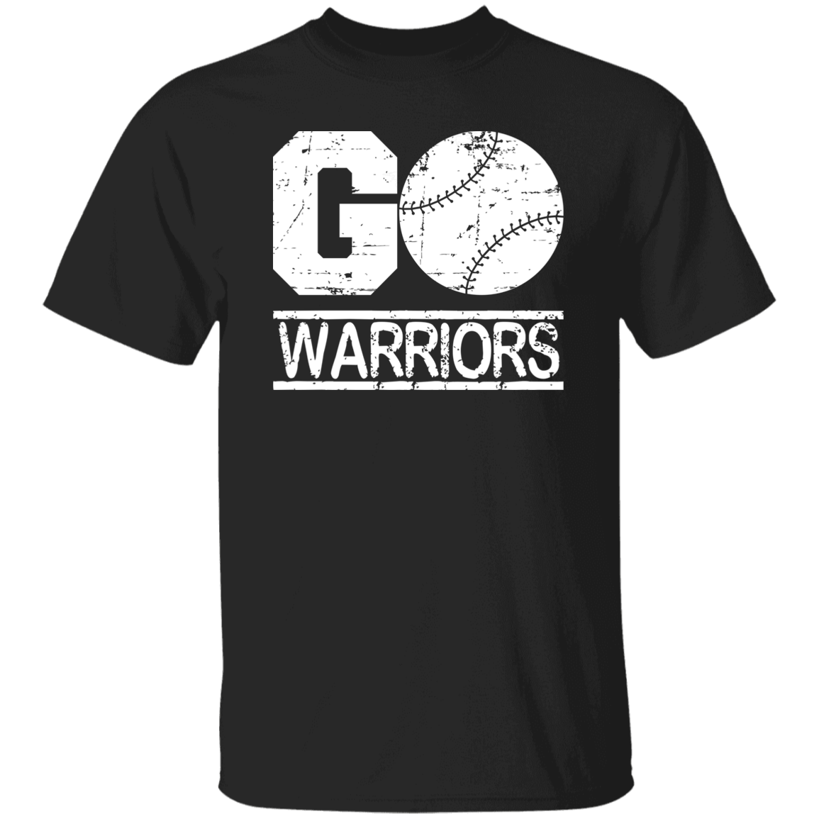 Go Warriors Baseball White Print T-Shirt