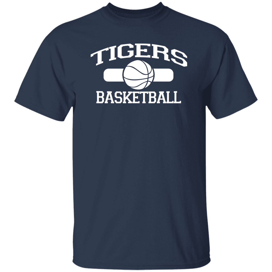 Tigers Basketball White Print T-Shirt