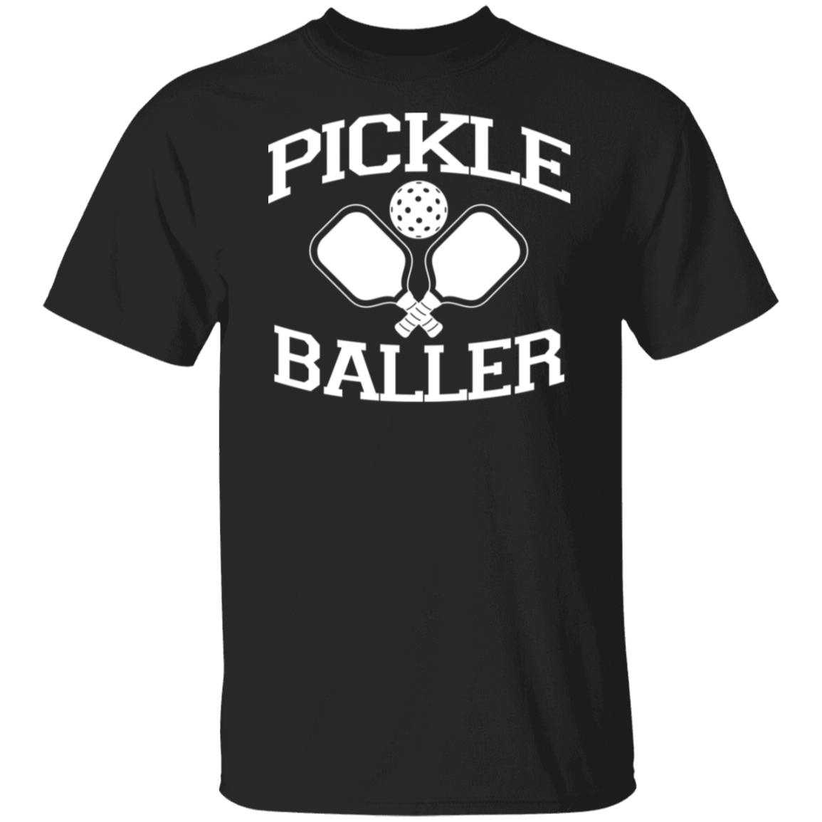 Pickleballer White Print T-Shirt