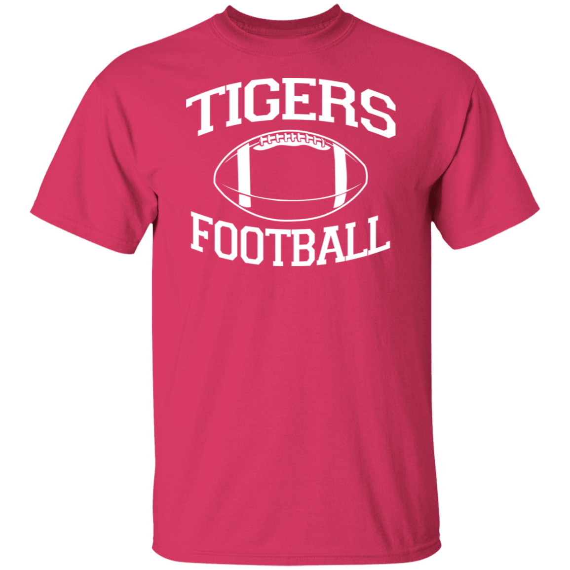 Tigers Football White Print T-Shirt