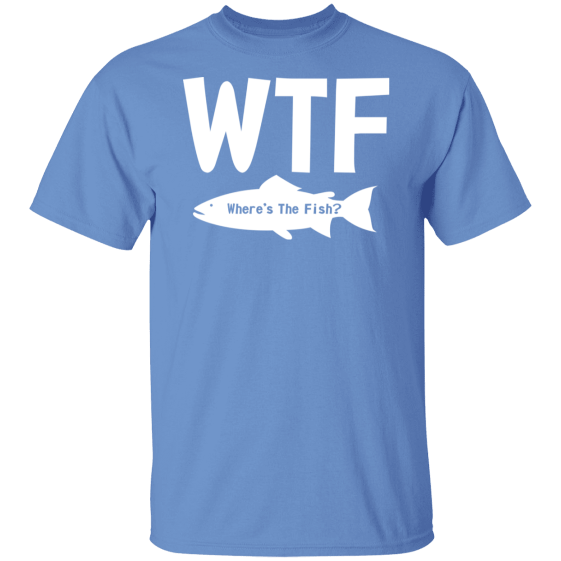 WTF Where's The Fish White Print T-Shirt