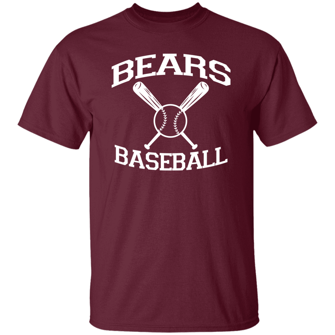 Bears Baseball White Print T-Shirt