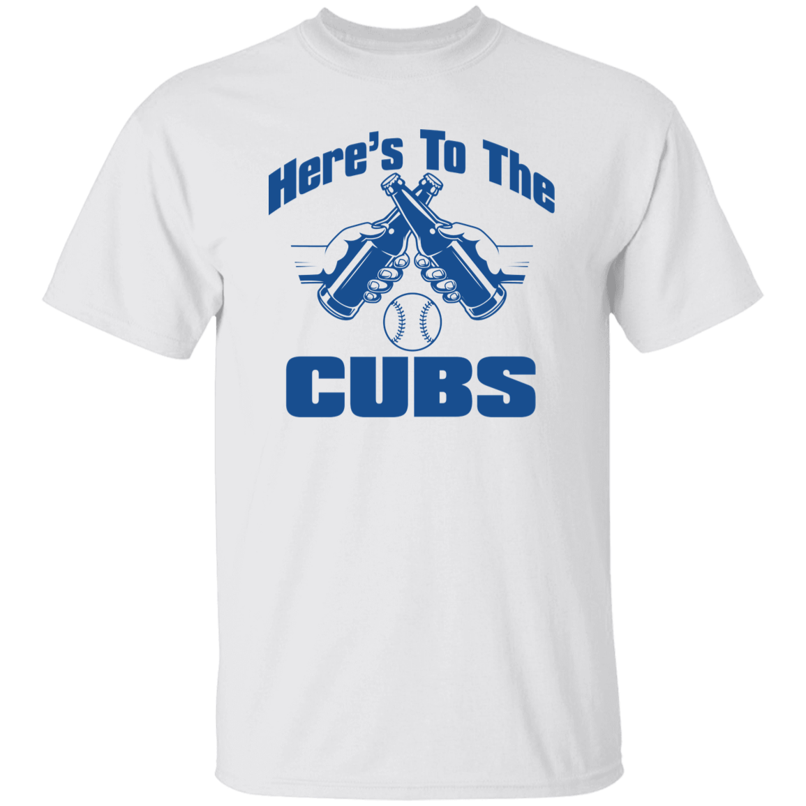 Here's To The Cubs Blue Print T-Shirt