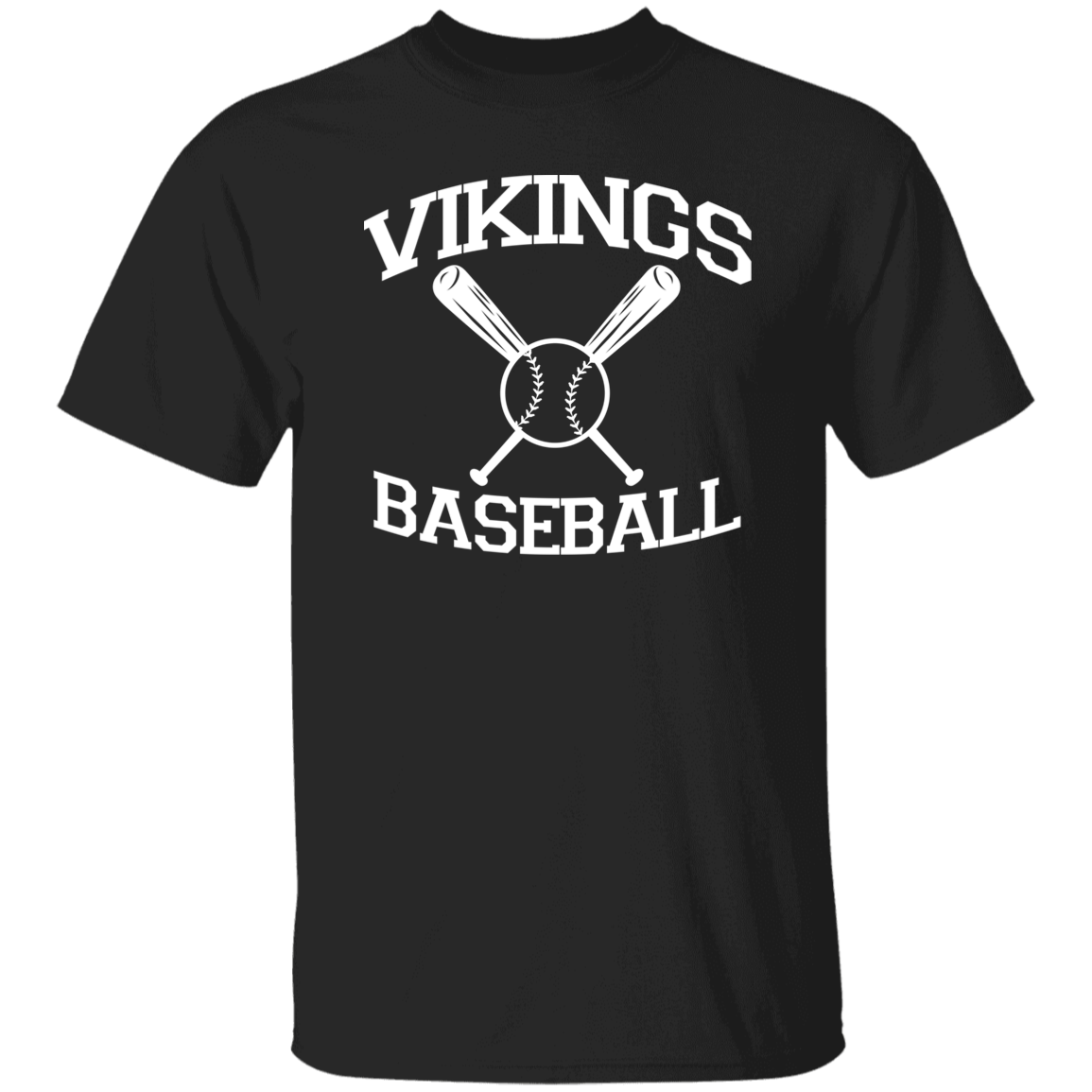 Vikings Baseball White Print T-Shirt
