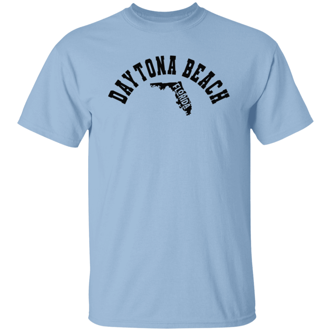 Daytona Beach Florida Circular Black Print T-Shirt