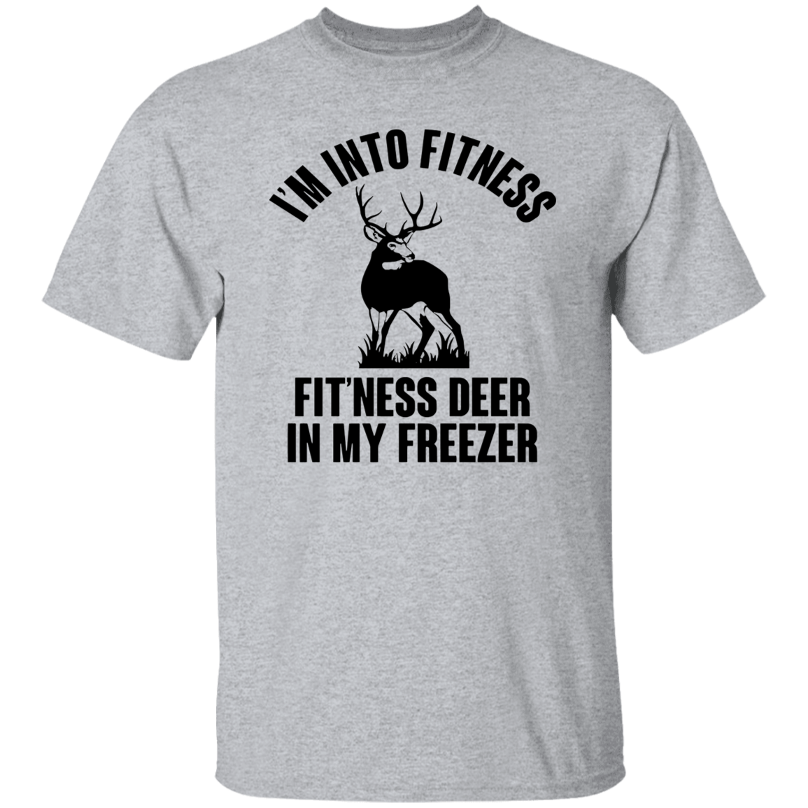 I'm Into Fitness Deer Black Print T-Shirt