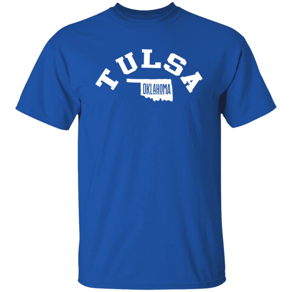Tulsa Oklahoma Circular White Print T-Shirt