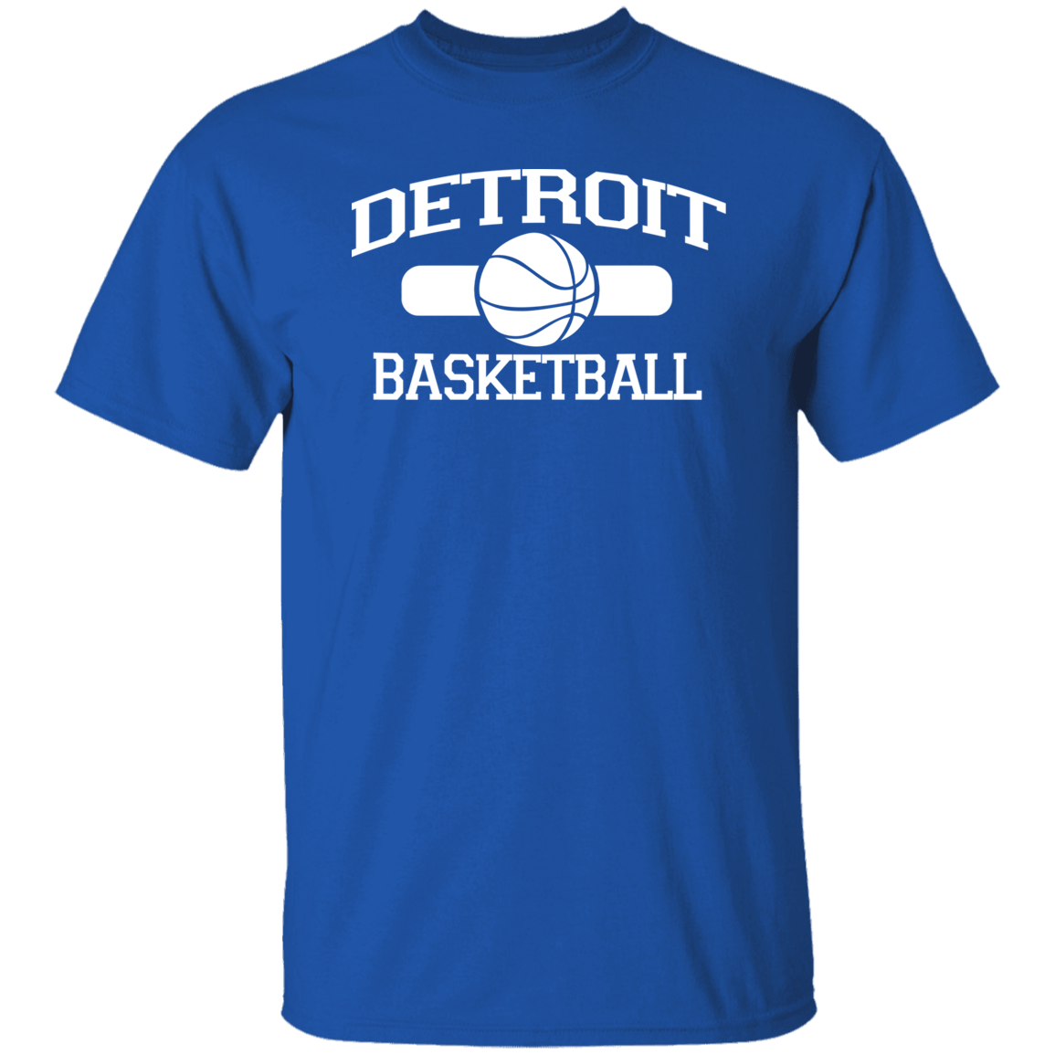 Detroit Basketball White Print T-Shirt