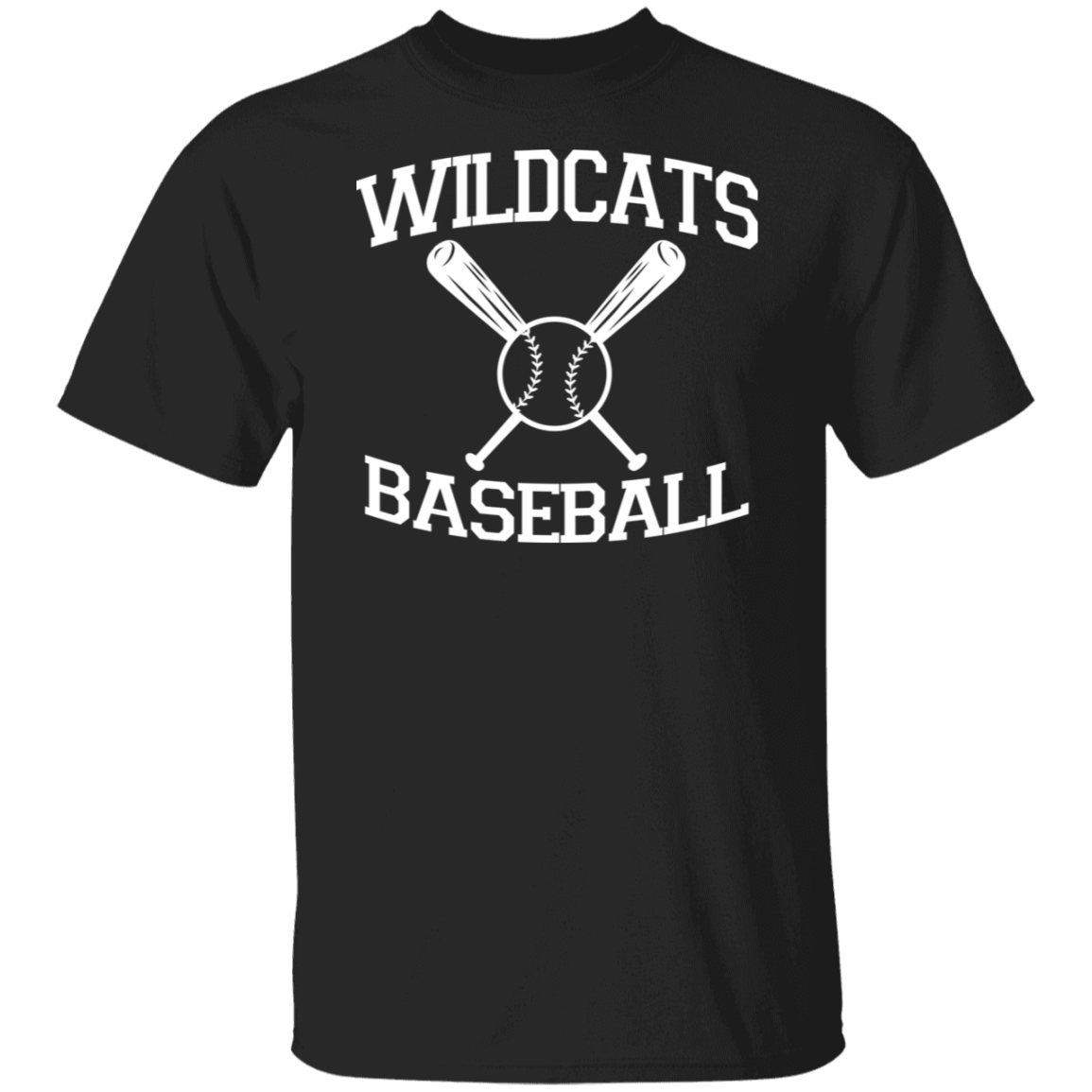 Wildcats Baseball White Print T-Shirt