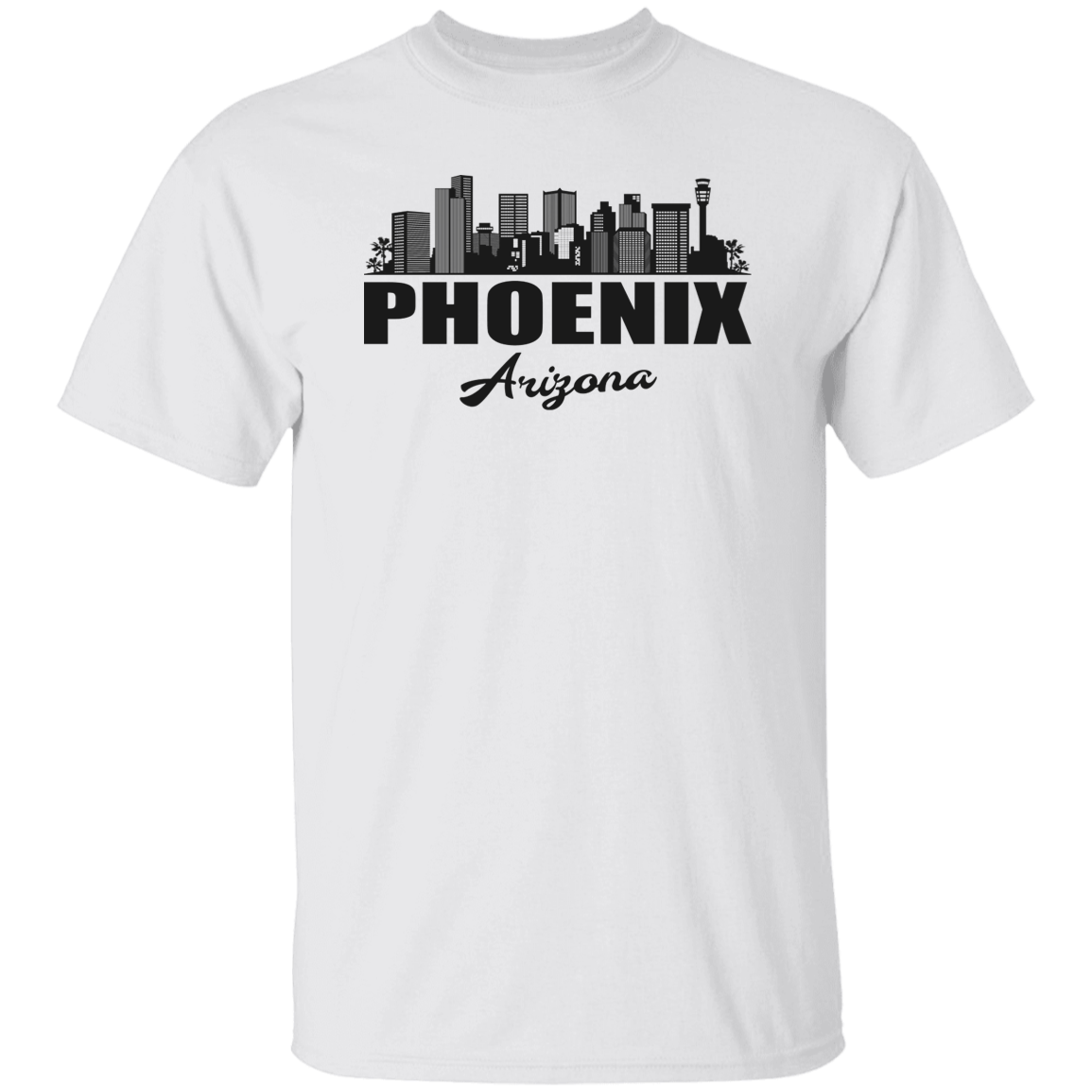 Phoenix Arizona Skyline Black Print T-Shirt