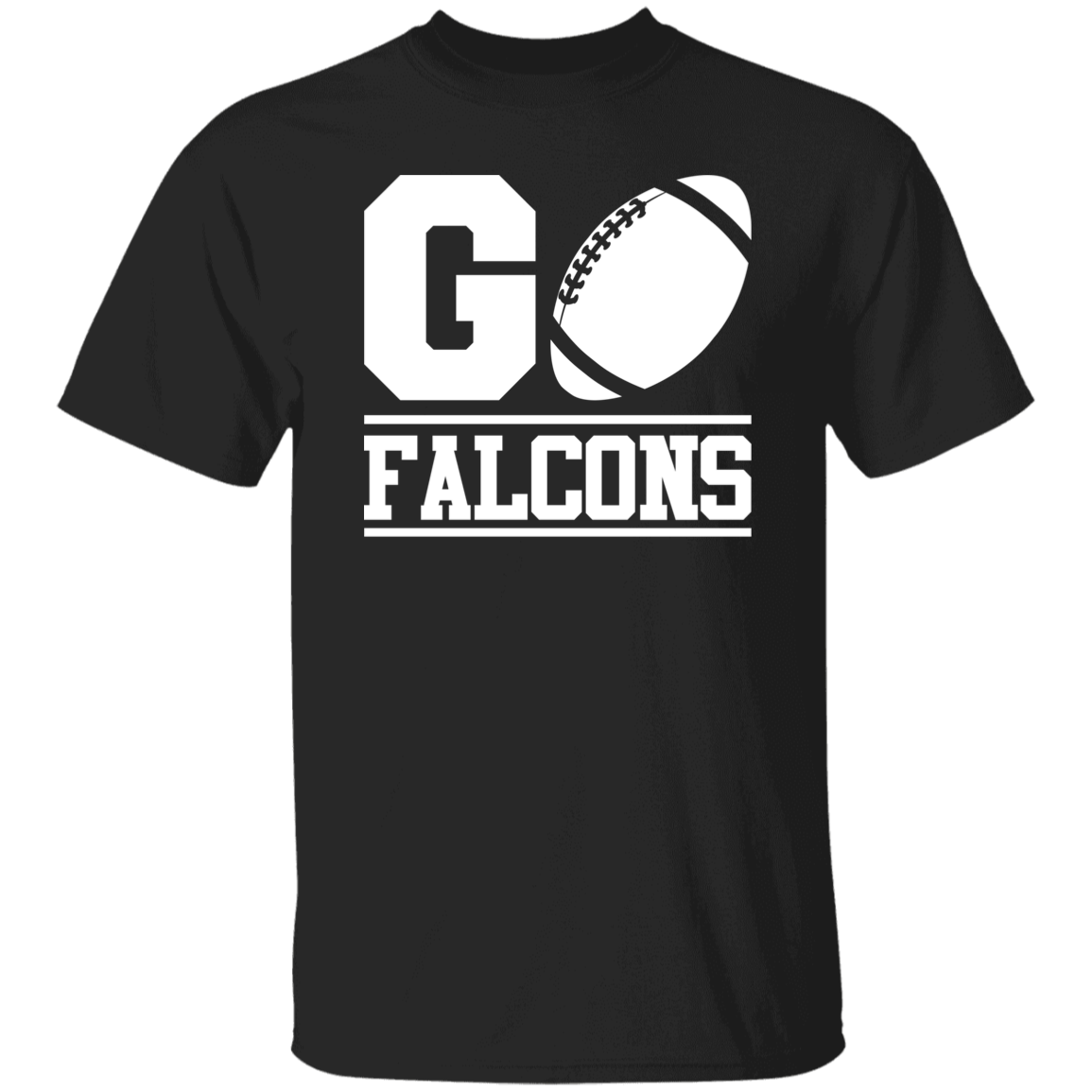 Go Falcons Football White Print T-Shirt