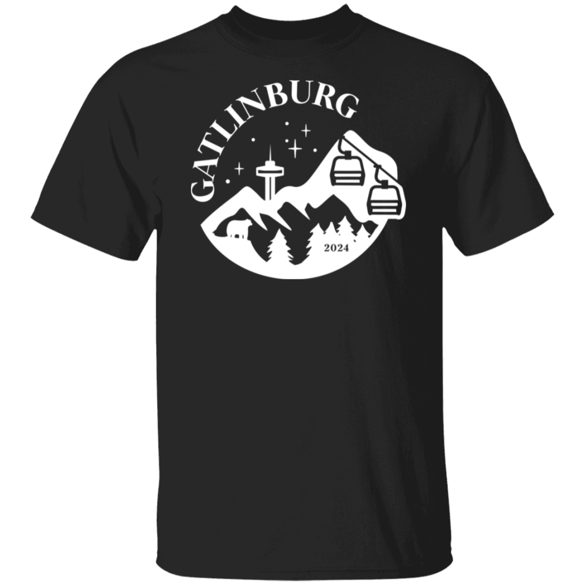Gatlinburg Needle Skylift White Print T-Shirt