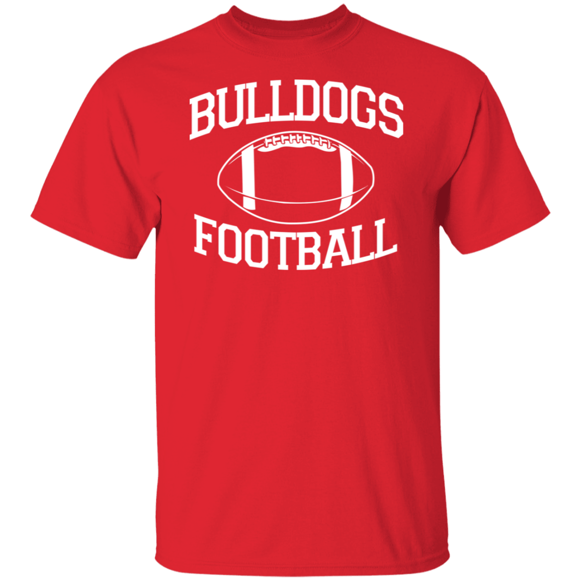 Bulldogs Football White Print T-Shirt