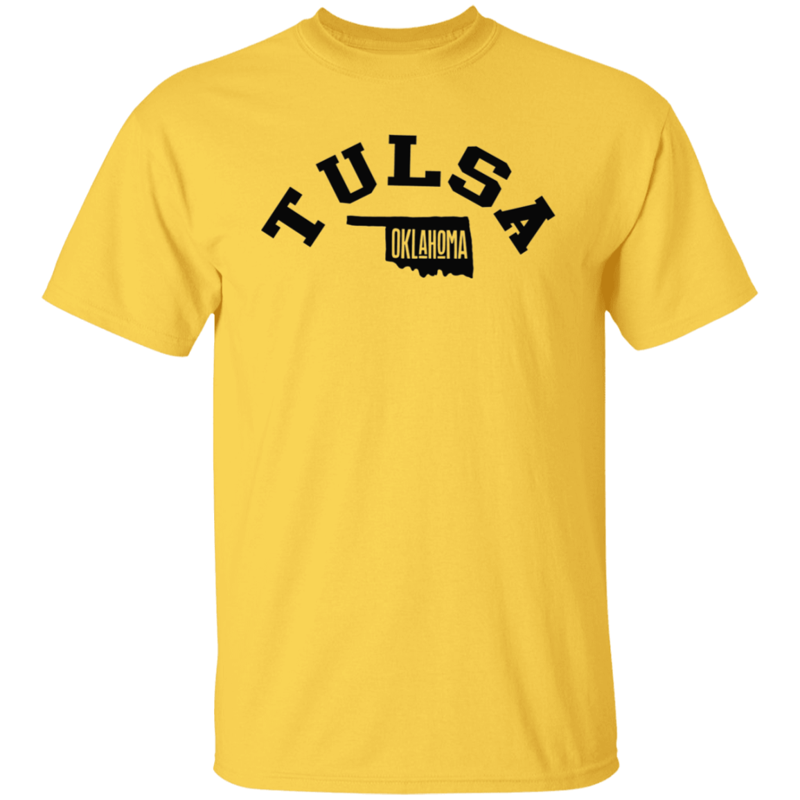 Tulsa Oklahoma Circular Black Print T-Shirt
