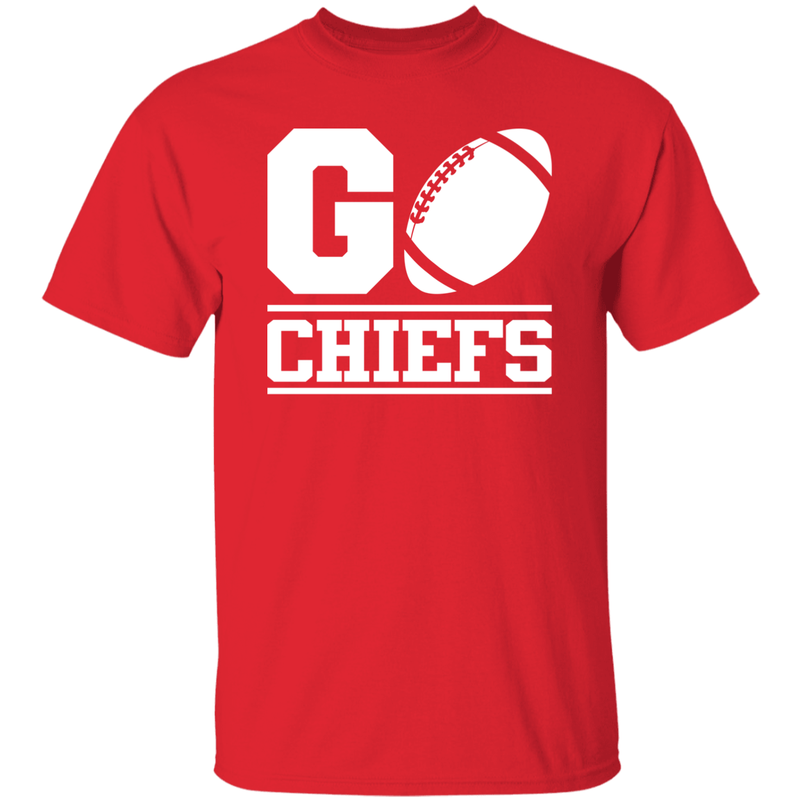 Go Chiefs Football White Print T-Shirt