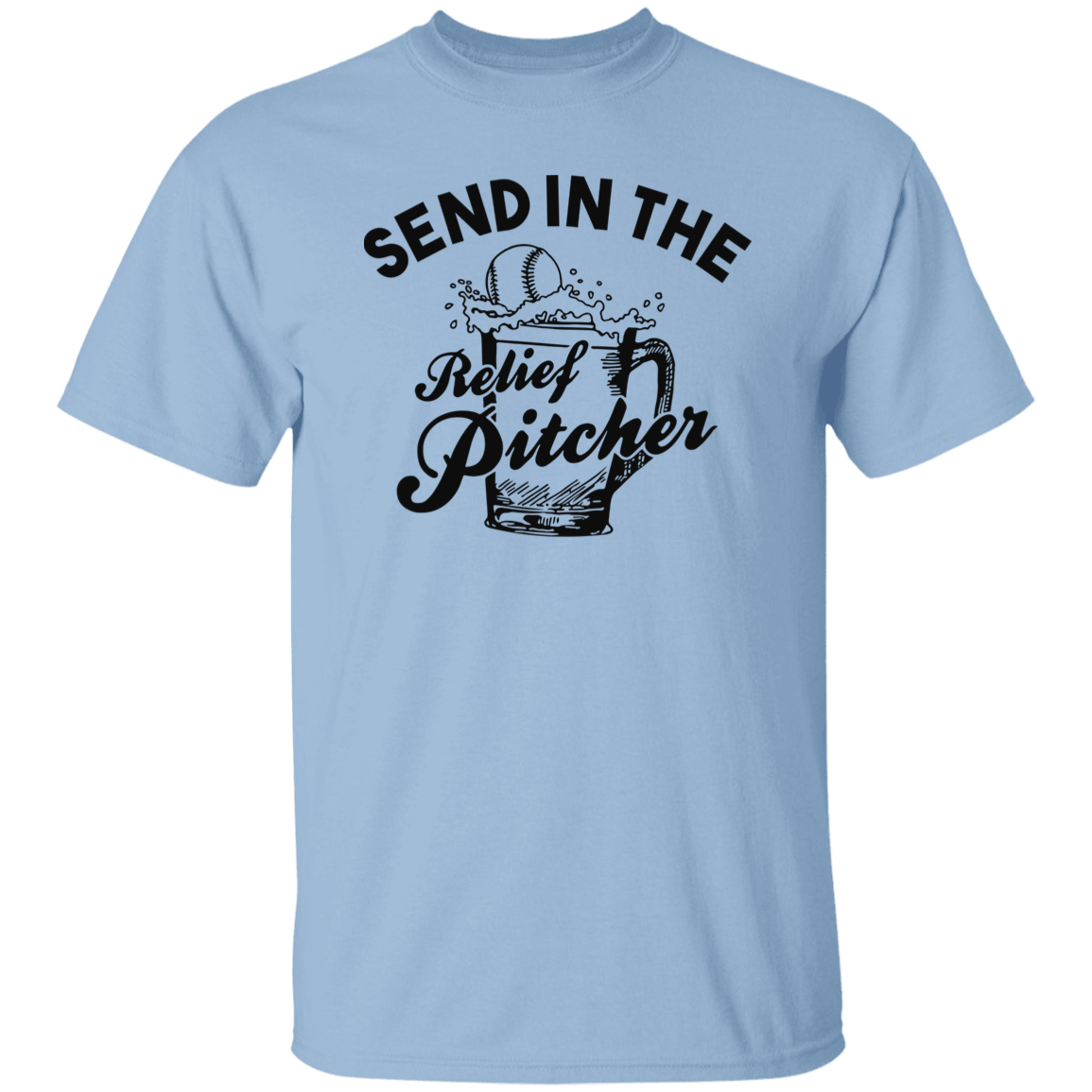 Send In The Relief Pitcher Black Print T-Shirt