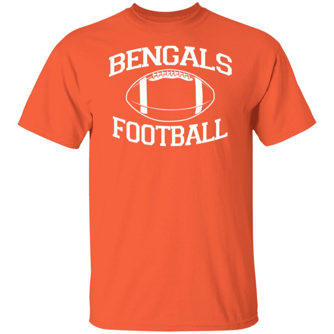 Bengals Football White Print T-Shirt