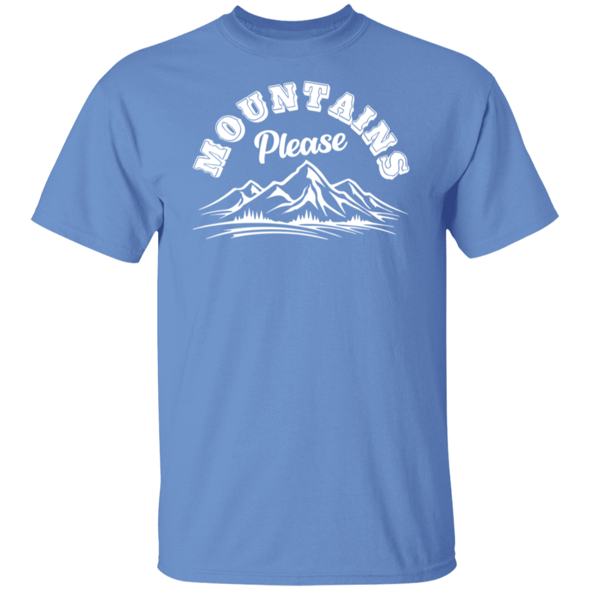 Mountains Please White Print T-Shirt