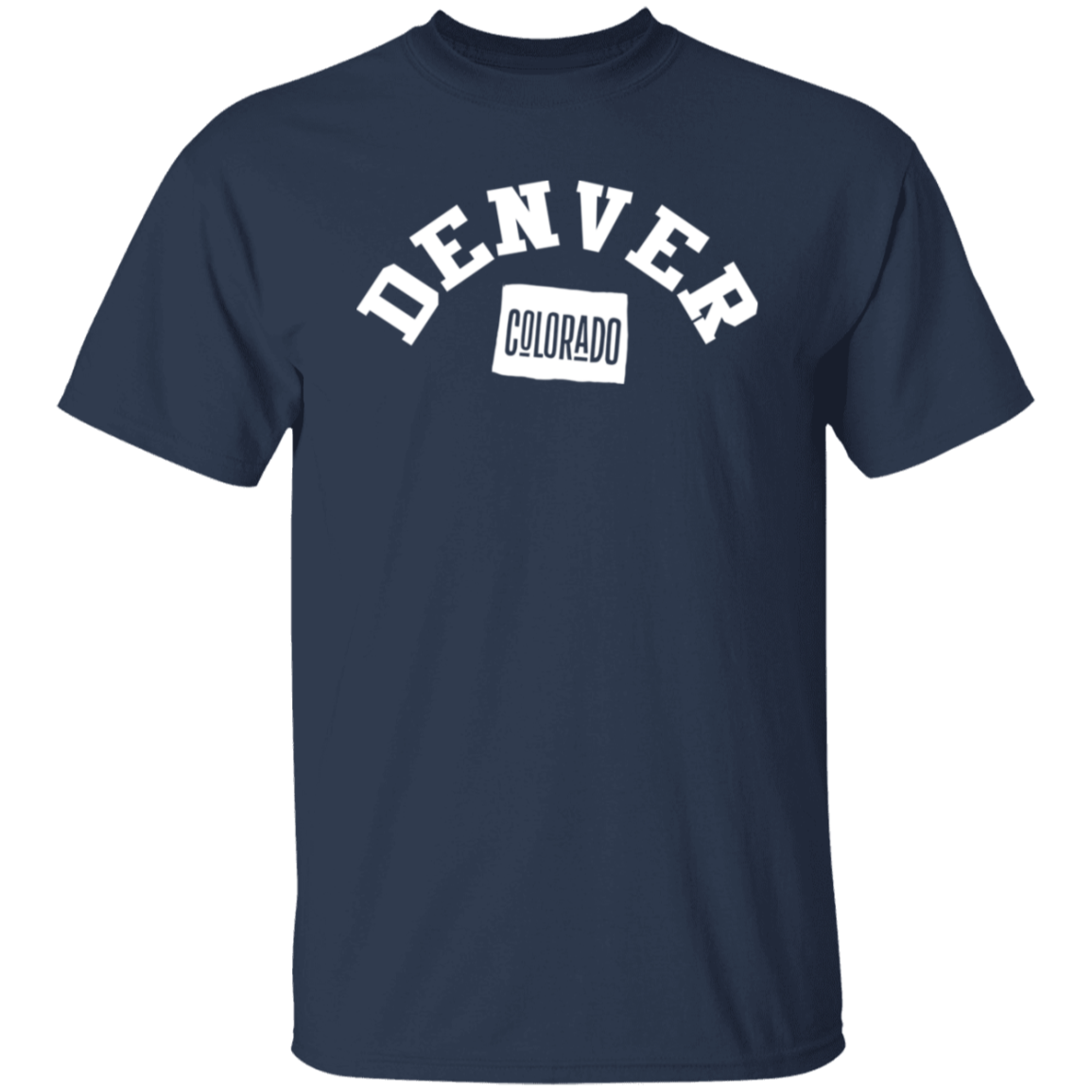 Denver Colorado Circular White Print T-Shirt