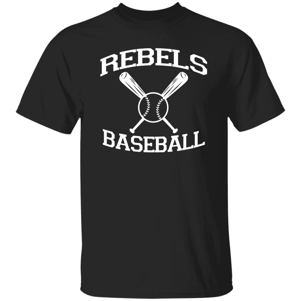 Rebels Baseball White Print T-Shirt