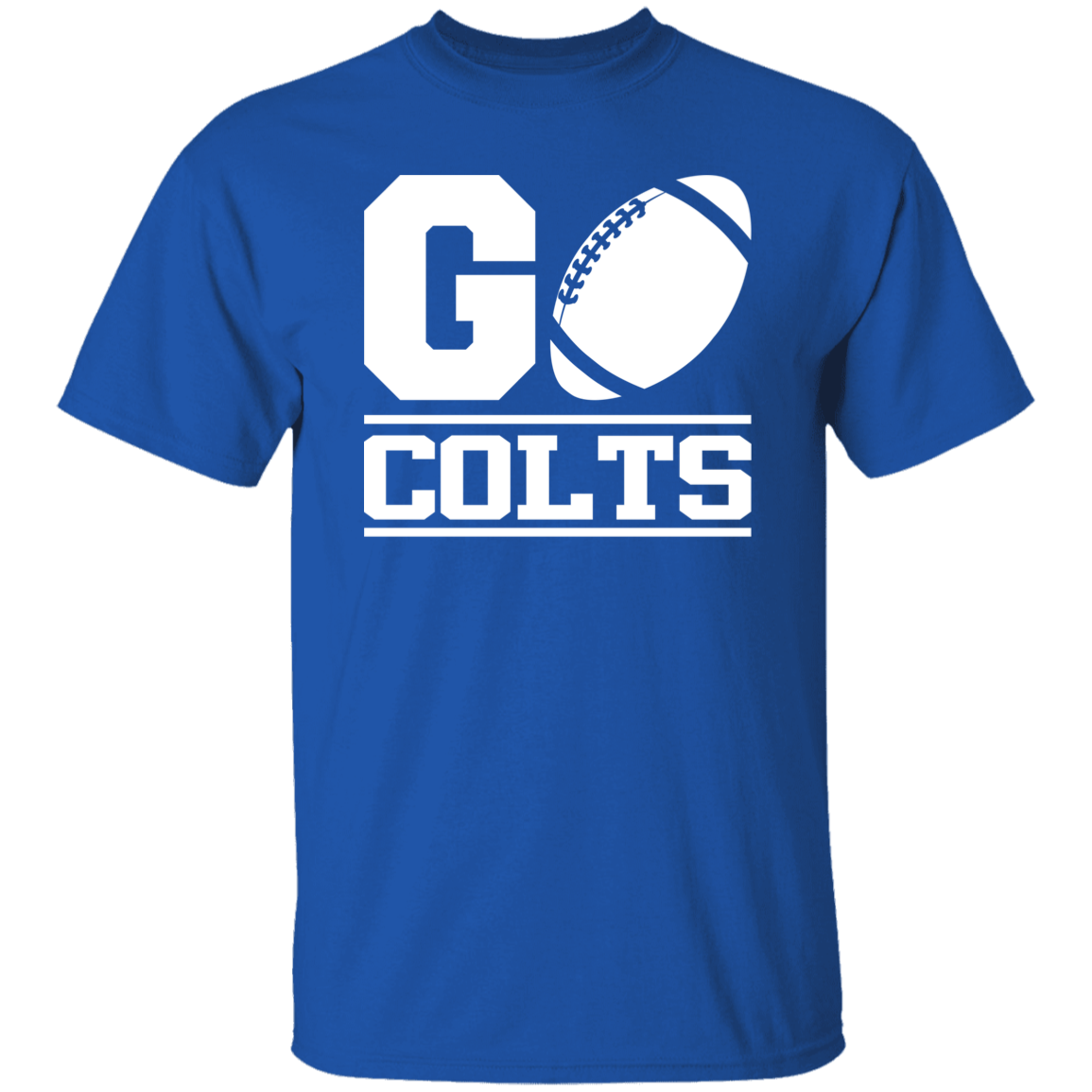 Go Colts Football White Print T-Shirt