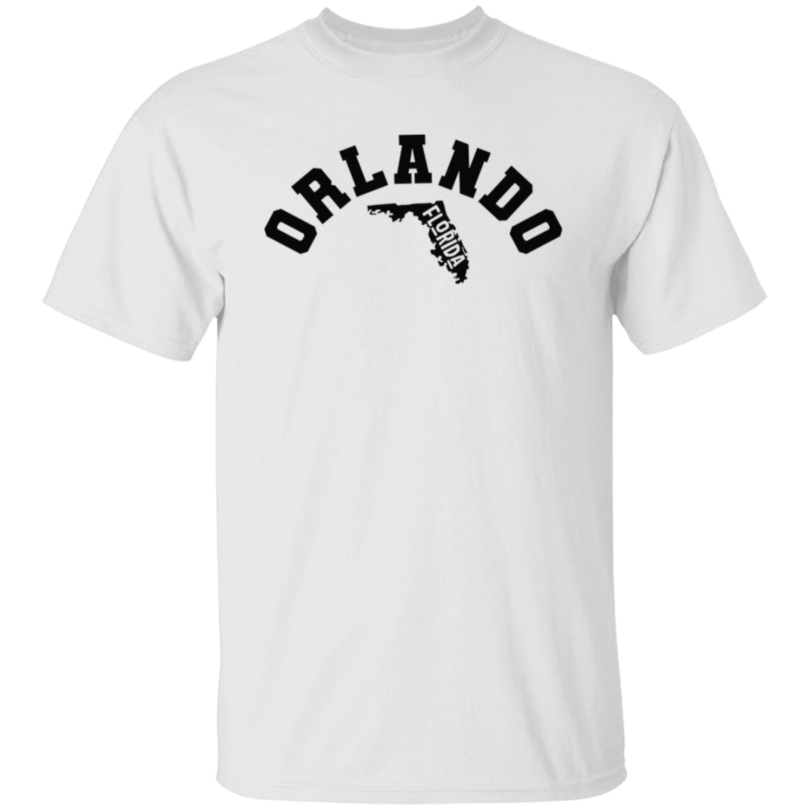 Orlando Florida Circular Black Print T-Shirt