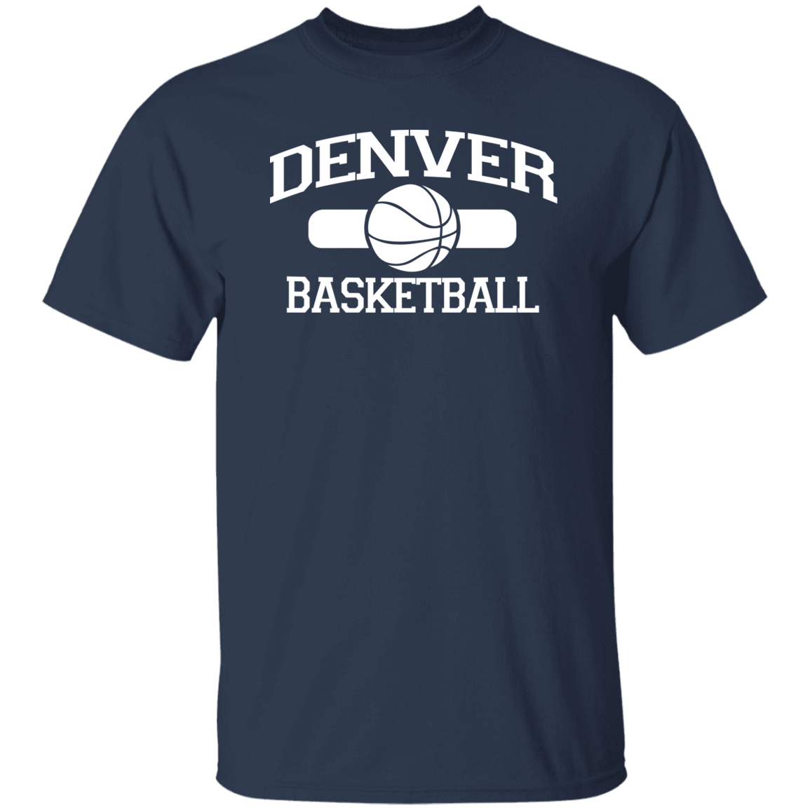 Denver Basketball White Print T-Shirt